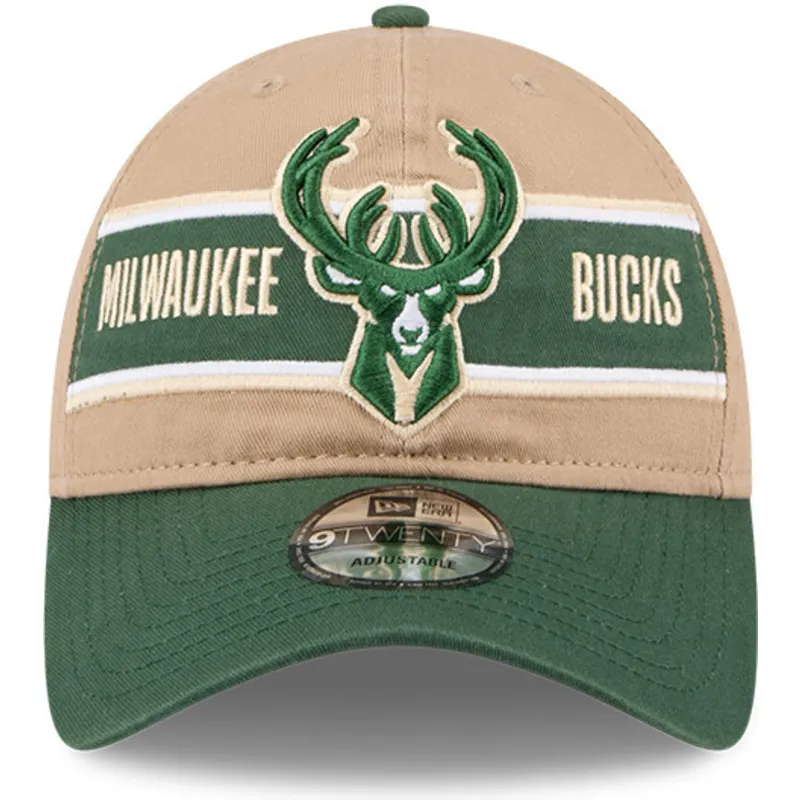 kepure-islenkta-ruda-reguliuojamas-9twenty-draft-2024-milwaukee-bucks-nba-new-era