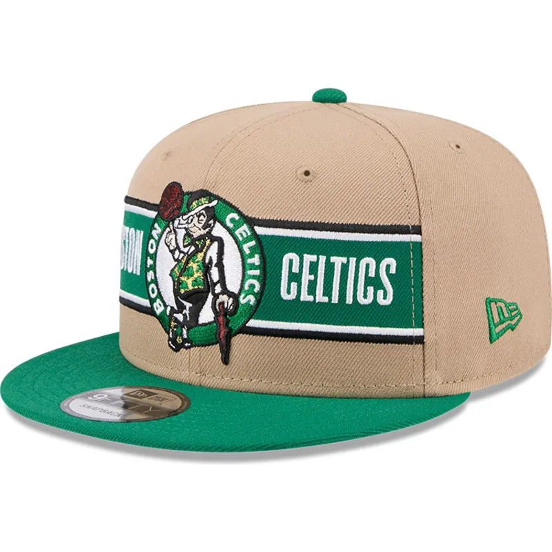 brazowo-zielona-plaska-czapka-snapback-9fifty-draft-2024-boston-celtics-nba-new-era