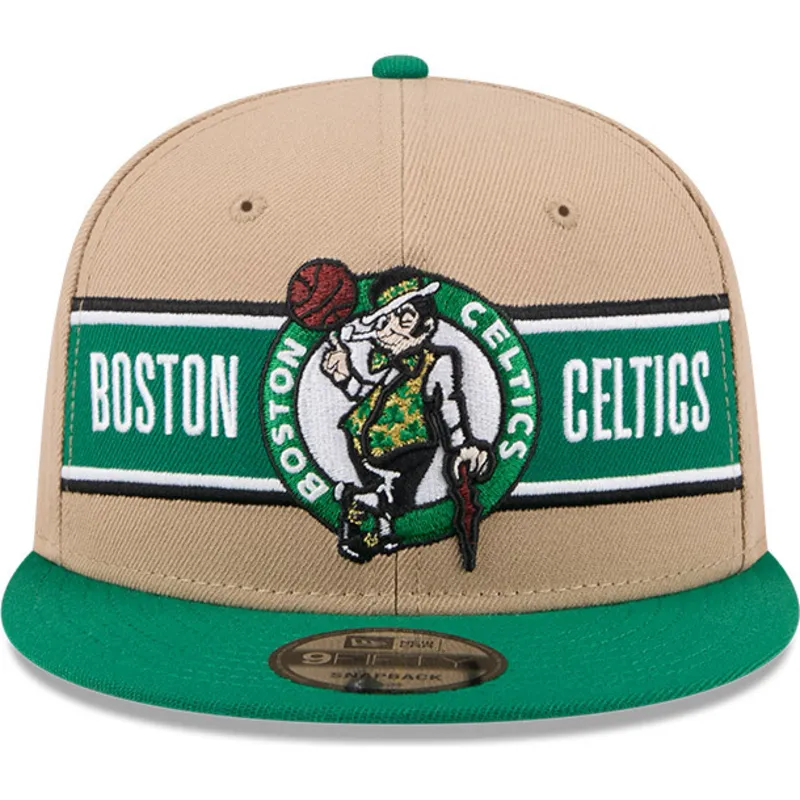 brazowo-zielona-plaska-czapka-snapback-9fifty-draft-2024-boston-celtics-nba-new-era