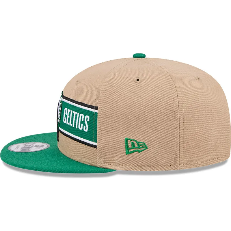 brazowo-zielona-plaska-czapka-snapback-9fifty-draft-2024-boston-celtics-nba-new-era