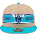brazowo-niebieska-czapka-z-daszkiem-snapback-9fifty-draft-2024-charlotte-hornets-nba-od-new-era