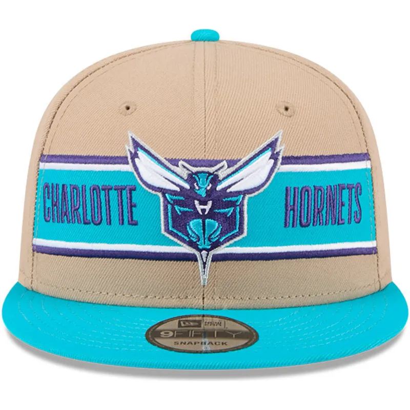 brazowa-i-niebieska-czapka-z-daszkiem-snapback-9fifty-draft-2024-charlotte-hornets-nba-new-era