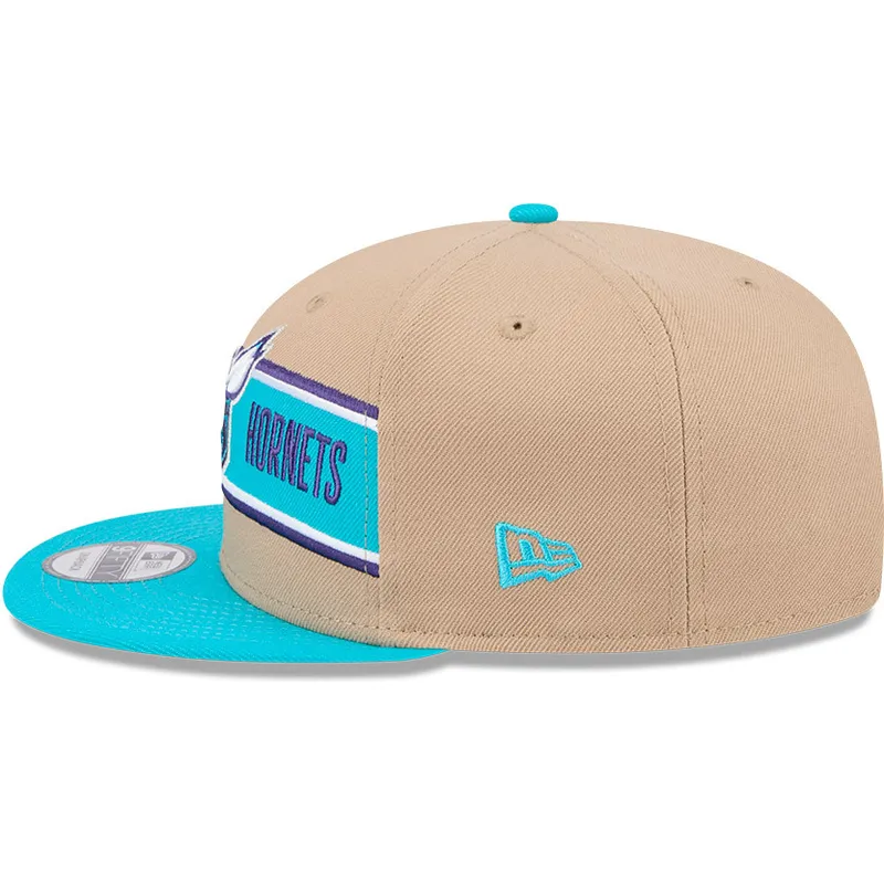 brazowa-i-niebieska-czapka-z-daszkiem-snapback-9fifty-draft-2024-charlotte-hornets-nba-new-era