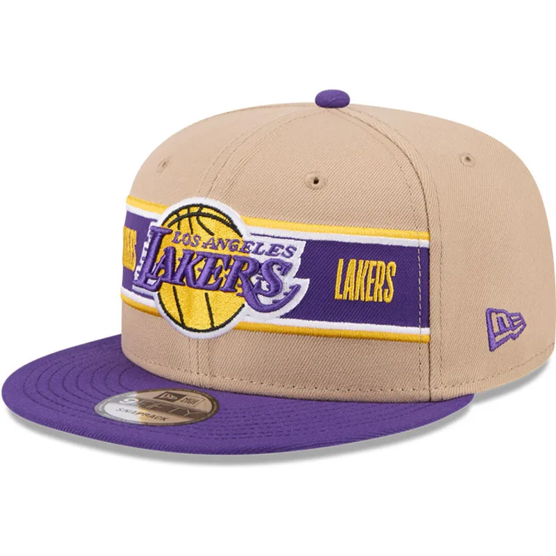 brazowo-fioletowa-czapka-z-daszkiem-snapback-9fifty-draft-2024-los-angeles-lakers-nba-new-era