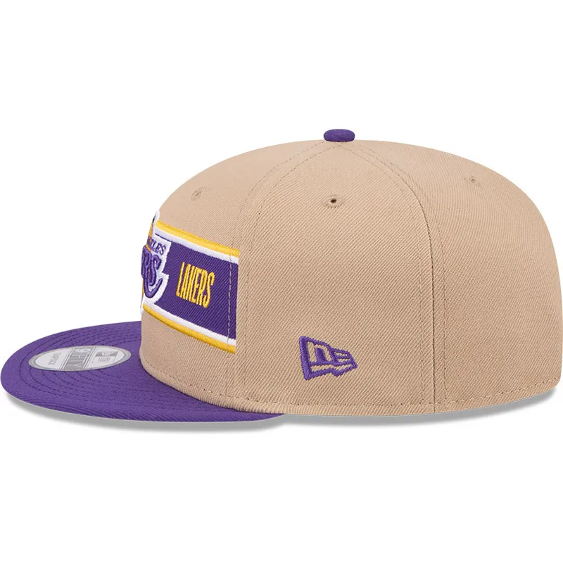 brazowo-fioletowa-czapka-z-daszkiem-snapback-9fifty-draft-2024-los-angeles-lakers-nba-new-era