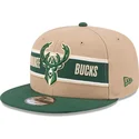 kepure-plokscia-ruda-snapback-9fifty-draft-2024-milwaukee-bucks-nba-new-era