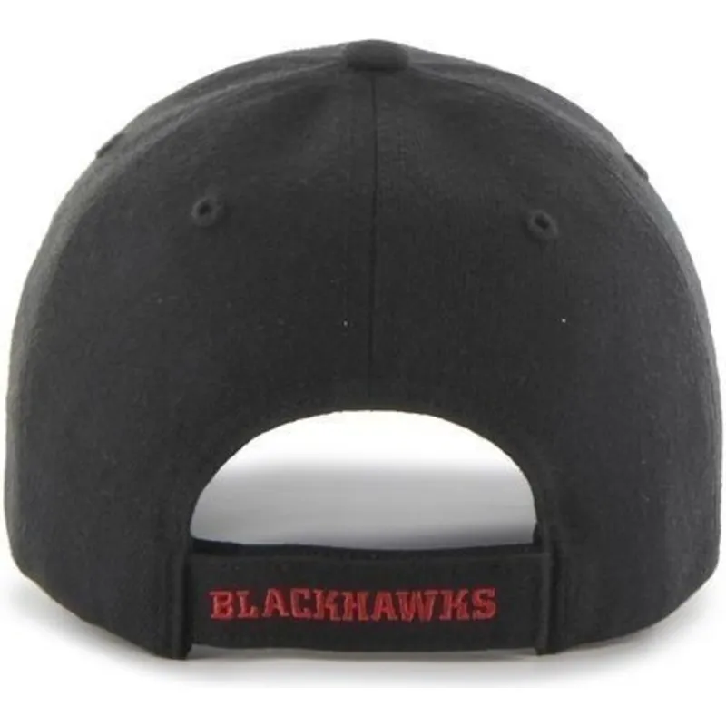 kepure-islenkta-juoda-reguliuojamas-chicago-blackhawks-nhl-47-brand