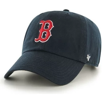 47 Brand Curved Brim Boston Red Sox MLB Clean Up Navy Blue Cap