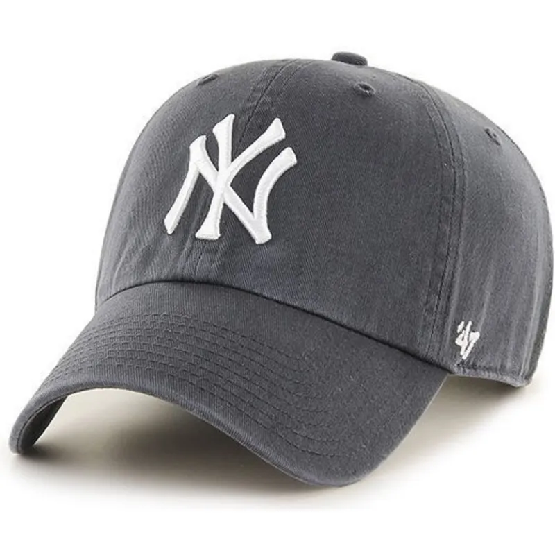 ciemnoszara-zakrzywiona-czapka-new-york-yankees-mlb-clean-up-od-47-brand