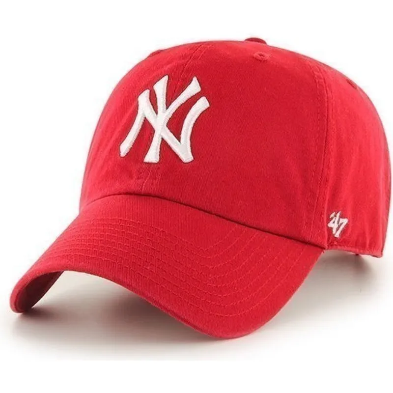 czerwona-czapka-z-daszkiem-new-york-yankees-mlb-clean-up-od-47-brand