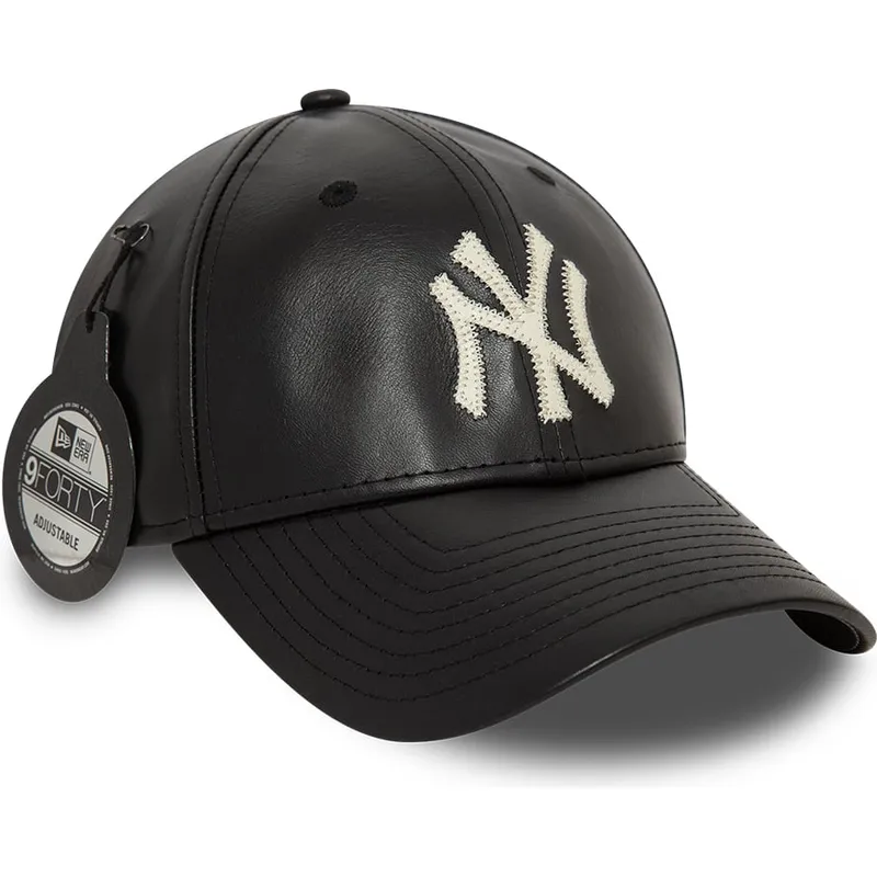 czapka-z-daszkiem-czarna-regulowana-9forty-leather-new-york-yankees-mlb-new-era