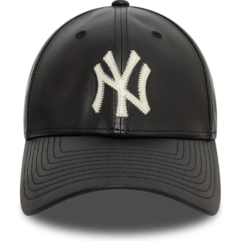 czapka-z-daszkiem-czarna-regulowana-9forty-leather-new-york-yankees-mlb-new-era