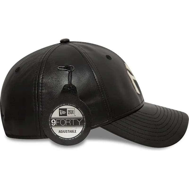 czapka-z-daszkiem-czarna-regulowana-9forty-leather-new-york-yankees-mlb-new-era