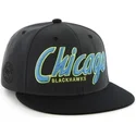 kepure-plokscia-juoda-snapback-letras-chicago-blackhawks-nhl-47-brand