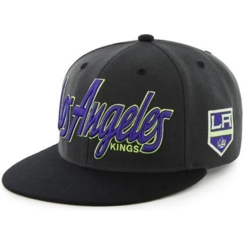 kepure-plokscia-juoda-snapback-de-letras-los-angeles-kings-nhl-47-brand