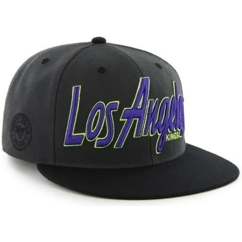 kepure-plokscia-juoda-snapback-de-letras-los-angeles-kings-nhl-47-brand