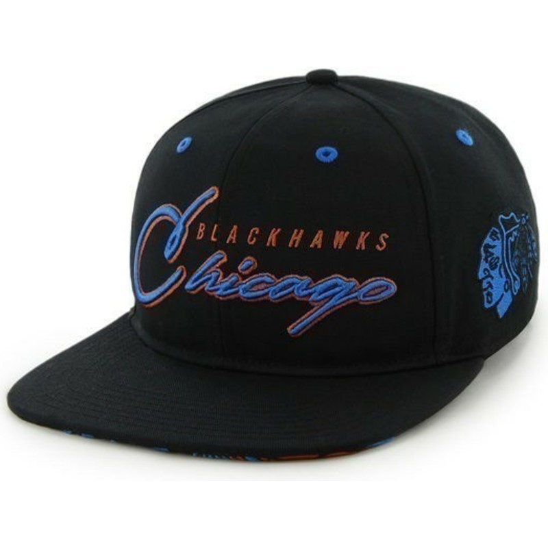 47-brand-flat-brim-blue-logoscript-logo-chicago-blackhawks-nhl-black-snapback-cap
