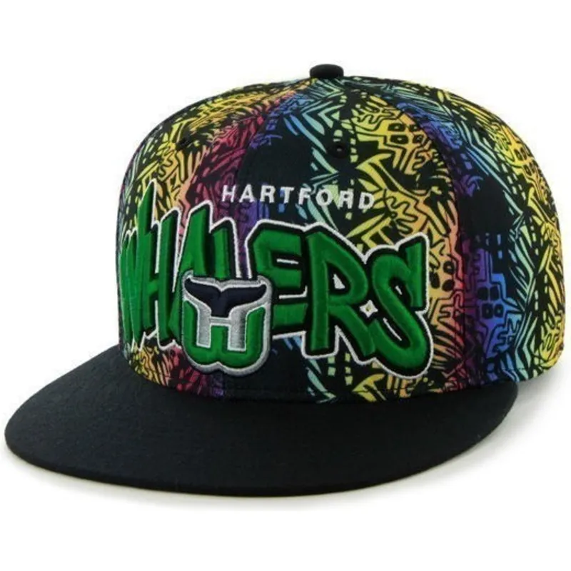 kepure-plokscia-zalia-snapback-multicolor-hartford-whalers-nhl-47-brand