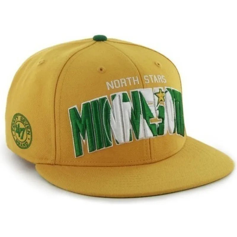 kepure-plokscia-geltona-snapback-minnesota-north-stars-nhl-47-brand