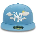 kepure-plokscia-melyna-priglundanti-59fifty-cloud-new-york-yankees-mlb-new-era