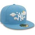 kepure-plokscia-melyna-priglundanti-59fifty-cloud-new-york-yankees-mlb-new-era