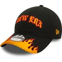 new-era-curved-brim-9twenty-race-flame-black-and-orange-adjustable-cap