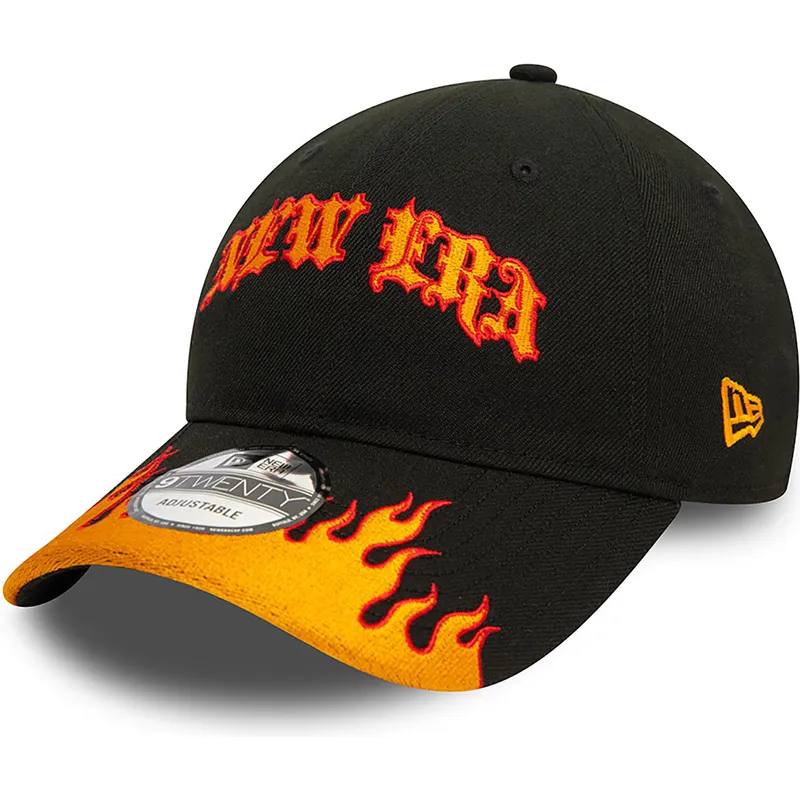 kepure-islenkta-juoda-reguliuojamas-9twenty-race-flame-new-era