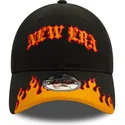 new-era-curved-brim-9twenty-race-flame-black-and-orange-adjustable-cap