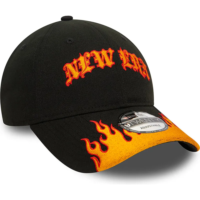 kepure-islenkta-juoda-reguliuojamas-9twenty-race-flame-new-era