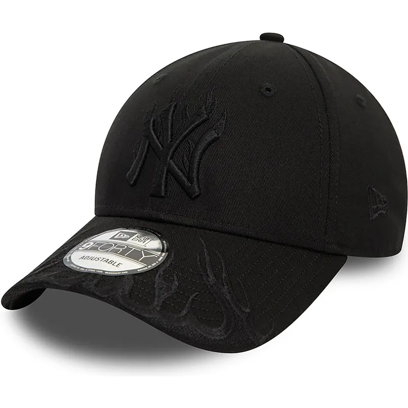 kepure-islenkta-juoda-reguliuojamas-9forty-flame-new-york-yankees-mlb-new-era