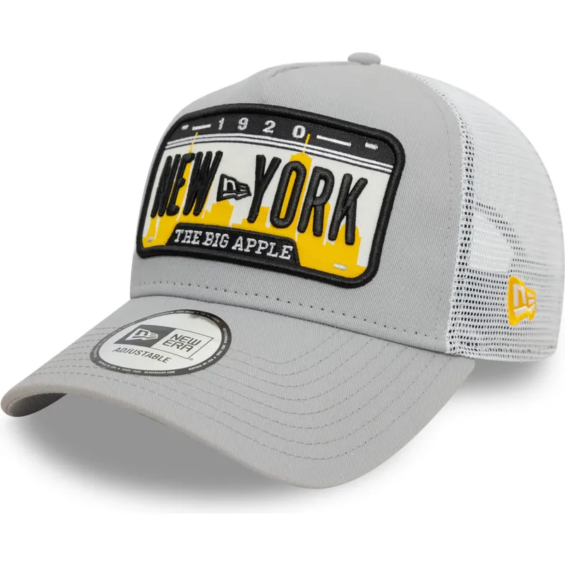 kepure-islenkta-pilka-snapback-a-frame-license-plate-new-york-ciudades-y-playas-new-era