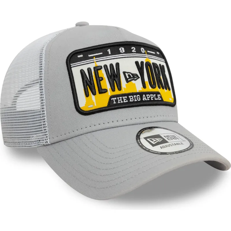 kepure-islenkta-pilka-snapback-a-frame-license-plate-new-york-ciudades-y-playas-new-era