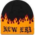 kepure-juoda-skull-knit-flame-new-era