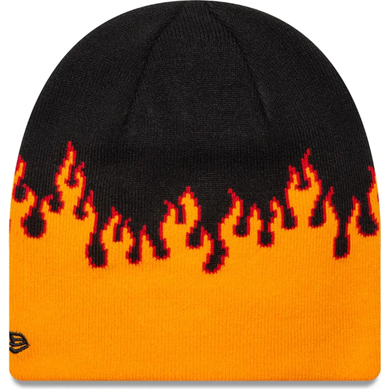 kepure-juoda-skull-knit-flame-new-era