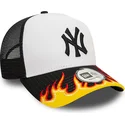 kepure-islenkta-balta-snapback-a-frame-flame-new-york-yankees-mlb-new-era