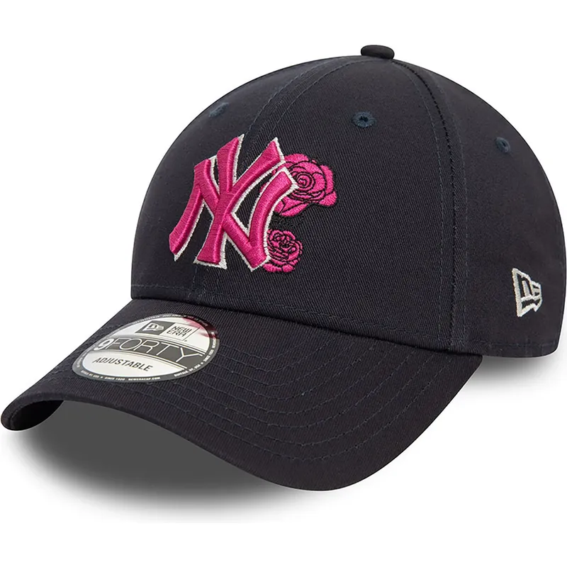 kepure-islenkta-tamsiai-melyna-reguliuojamas-rosa-9forty-flower-icon-new-york-yankees-mlb-new-era