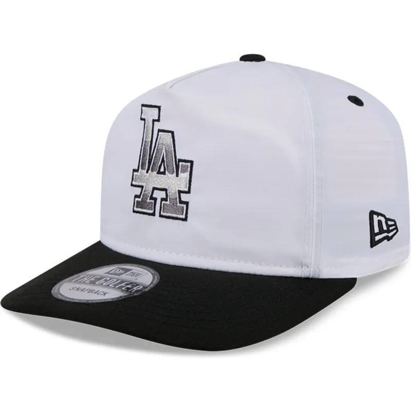 biala-i-czarna-zakrzywiona-czapka-snapback-golfer-chrome-logo-los-angeles-dodgers-mlb-new-era