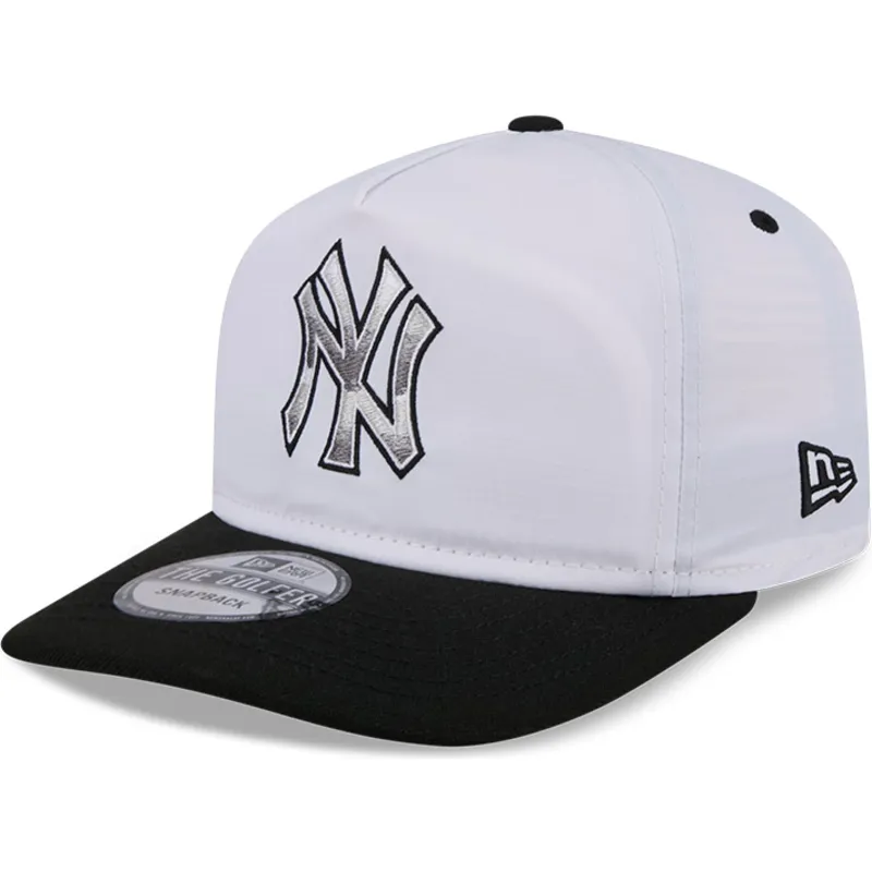 kepure-islenkta-balta-snapback-golfer-chrome-new-york-yankees-mlb-new-era