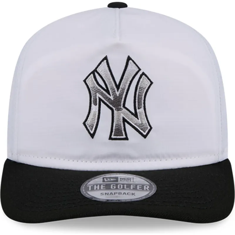 kepure-islenkta-balta-snapback-golfer-chrome-new-york-yankees-mlb-new-era