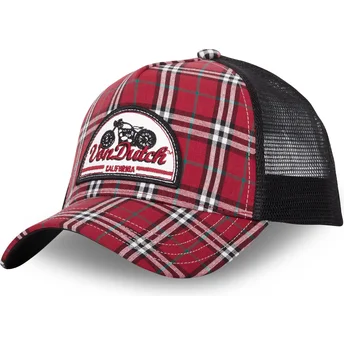Czerwona i czarna czapka trucker CAR04 od Von Dutch