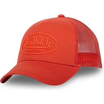 Czapka trucker pomarańczowa LOG06 od Von Dutch