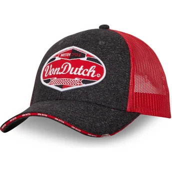 Czapka trucker czarna i czerwona MIXGREY03 Von Dutch