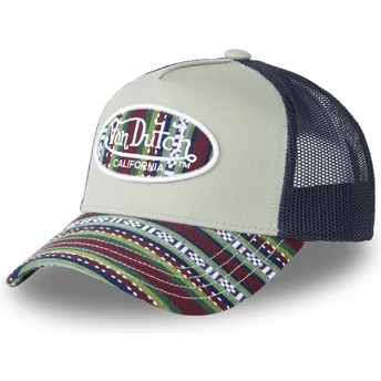 Zielono-niebieska czapka trucker ETH04 od Von Dutch