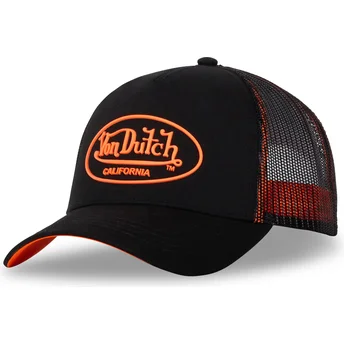 Czapka trucker czarno-pomarańczowa DOM O od Von Dutch