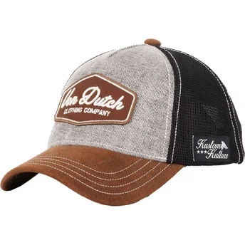 Czapka trucker szara, czarna i brązowa LEA01 od Von Dutch