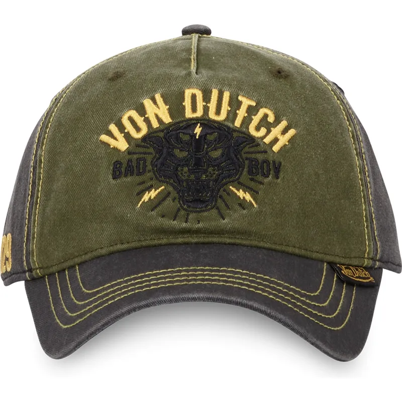 czapka-z-daszkiem-zielono-szara-regulowana-bad-cb-von-dutch