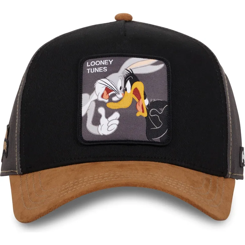 czapka-z-daszkiem-czarna-i-brazowa-snapback-bugs-bunny-i-kaczor-daffy-loo10-bad-looney-tunes-od-capslab