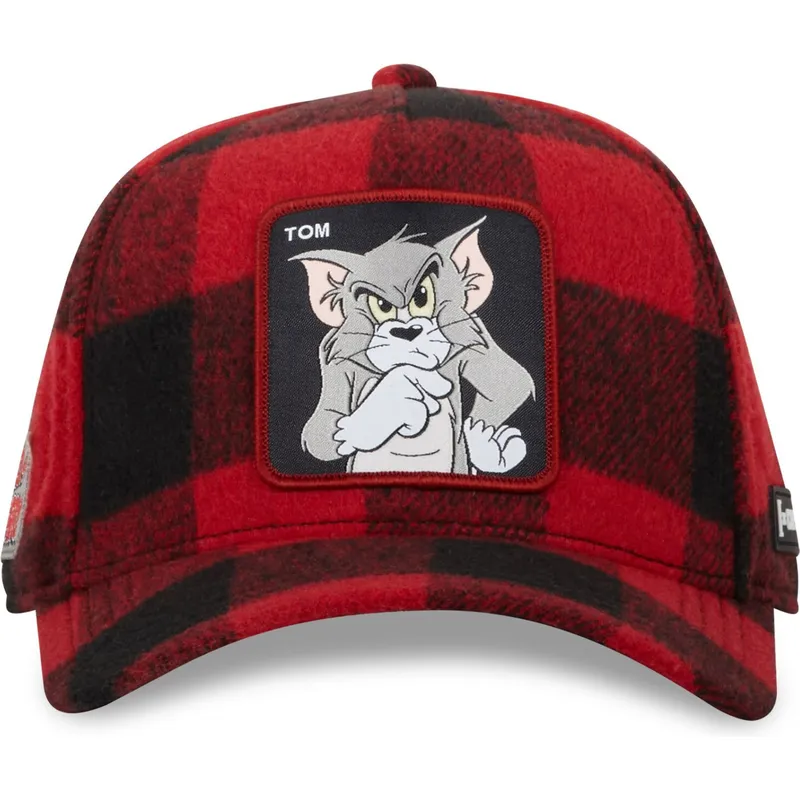 czerwona-i-czarna-zakrzywiona-czapka-snapback-tom-taj5-tj6-looney-tunes-od-capslab