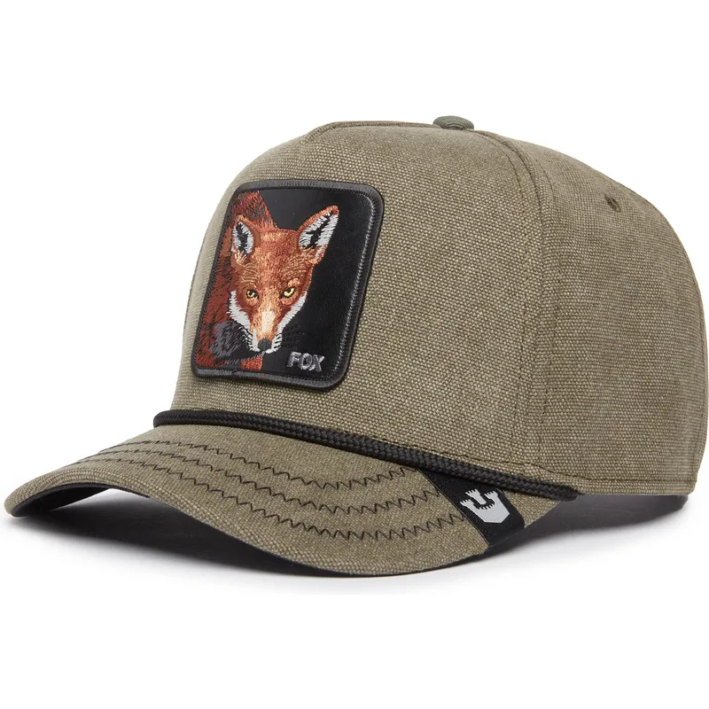 zielona-czapka-z-daszkiem-snapback-lis-foxy-duck-canvas-the-farm-od-goorin-bros