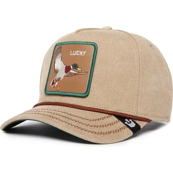 bezowa-czapka-z-daszkiem-snapback-kaczka-lucky-duck-canvas-the-farm-od-goorin-bros